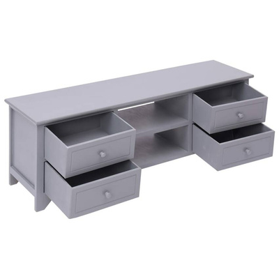 vidaXL Szafka pod TV, szara, 115 x 30 x 40 cm, drewno paulownia