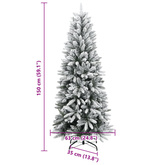 Sztuczna choinka, ośnieżona, 150 lampek LED, 150 cm