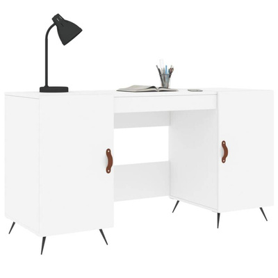 vidaXL Biurko, białe, 140x50x75 cm, materiał drewnopochodny wariant 5