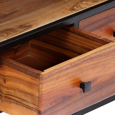 vidaXL Szafka pod TV, 120x30x40 cm, lite drewno odzyskane i stal