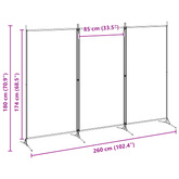 3-panelowy parawan Beżowy 260 x 180 cm tkanina