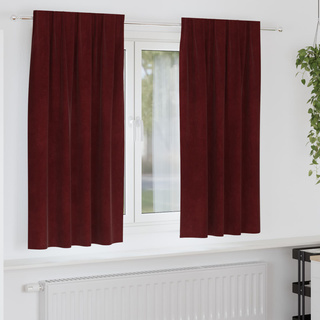 Zasłony zaciemniające 2 pcs Czerwone wino 140 x 175 cm Aksamit