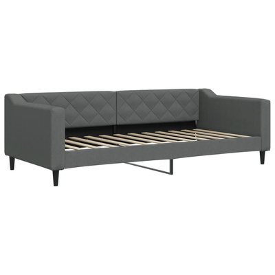 Sofa z funkcją spania, ciemnoszara, 90x200 cm, obita tkaniną