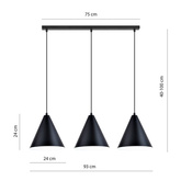 Lampa wisząca REBEL 3 BLACK/WHITE