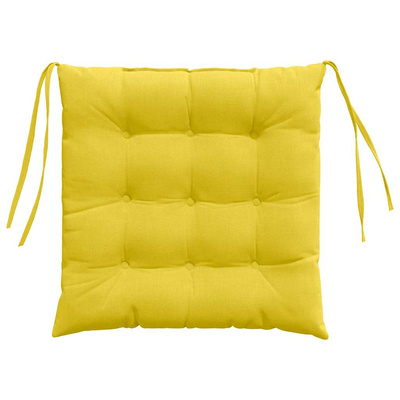 Poduszki na siedziska 4 pcs Jasnożółty 40 x 40 x 6 cm tkanina