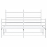 vidaXL Metalowa rama łóżka z wezgłowiem i zanóżkiem, biała, 140x190 cm model standard
