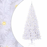 Sztuczna choinka z 300 diodami LED Biały 240 cm PVC i stal