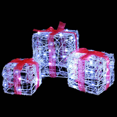 Pudełko Prezentowe 3 pcs Zimna biel 20 x 20 x 20 cm Akryl