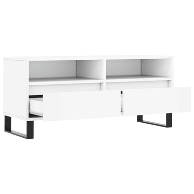 vidaXL Szafka pod TV, biała, 100x34,5x44,5 cm, materiał drewnopochodny model standard