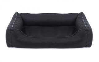 Legowisko dla psa Sofa Valencia Standard w kolorze czarnym z czarnym wykończeniem Rozmiar: S - 65 x 50 cm