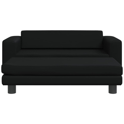 vidaXL Legowisko dla psa z dostawką, czarne, 100x50x30 cm, ekoskóra