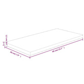 Półka, 40x20x1,5 cm, surowe lite drewno dębowe