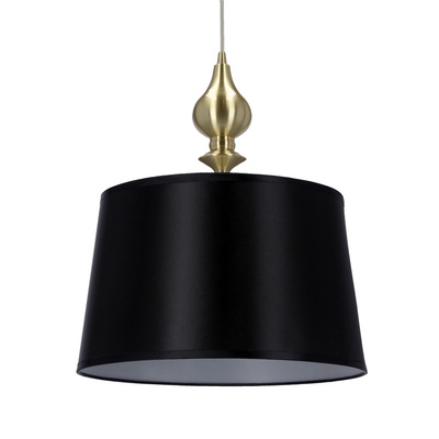 Lampa wisząca z abażurem Prima klasyczna czarna do salonu E27