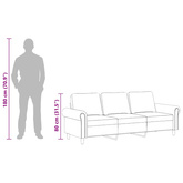 Sofa 3-osobowa, winna czerwień, 180 cm, obita aksamitem