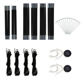 vidaXL Namiot imprezowy z LED i 4 ściankami, 3,6x3,6x2,3 m, moro