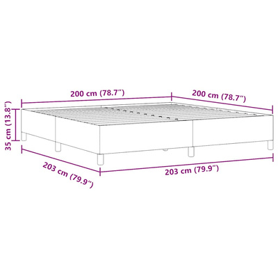 Łóżko sprężynowe niebieski 200 x 200 cm Tkanina sztruksowa