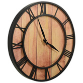 vidaXL Zegar ścienny, 39 cm, brązowo-czarny, MDF i żelazo