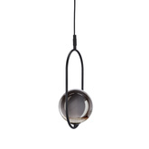 Lampa wisząca CORDEL elegancka - czarna z grafitowym kloszem kulką - nowoczesne oświetlenie salonu i łazienki 1x G9 LED