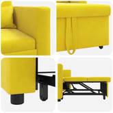 Rozkładana sofa jednoosobowa Żółty Aksamit