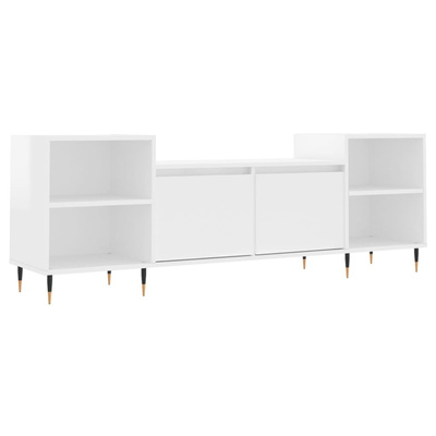 Szafka pod TV, wysoki połysk, biała, 160x35x55 cm vidaXL