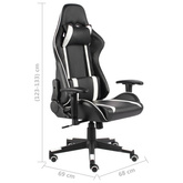 vidaXL Obrotowy fotel gamingowy, biały, PVC