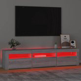 vidaXL Szafka pod TV z oświetleniem LED, szarość sonoma, 180x35x40 cm
