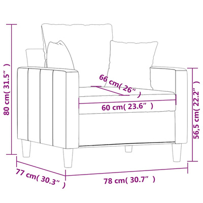 Fotel, niebieski, 60 cm, obity aksamitem