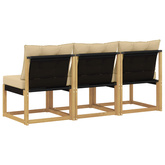 3 szt. Środkowa sofa ogrodowa Biały