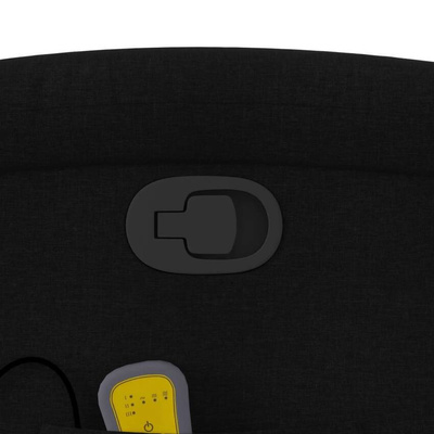 vidaXL Podnoszony fotel masujący, rozkładany, czarny, obity tkaniną