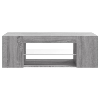 vidaXL Szafka pod TV z oświetleniem LED, szary dąb sonoma, 90x39x30 cm