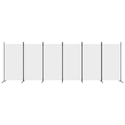 Parawan 6-panelowy, biały, 520x180 cm, tkanina