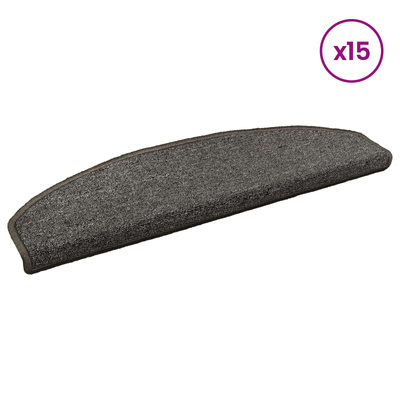 Samoprzylepne maty na schody Półokrąg 15 pcs ciemnoszary