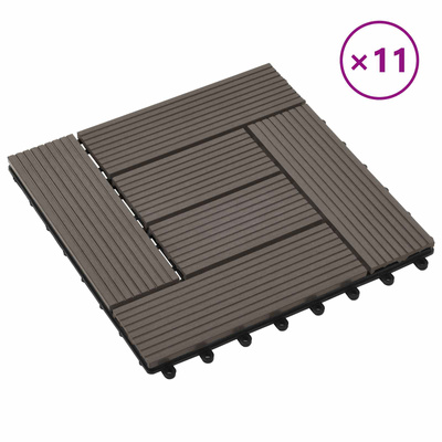 Płytka Tarasowa 11 pcs Ciemny brąz 30 x 30 cm