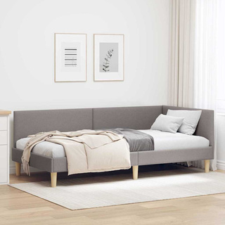 Rama łóżka narożnego Ciemnoszary 80 x 200 cm tkanina