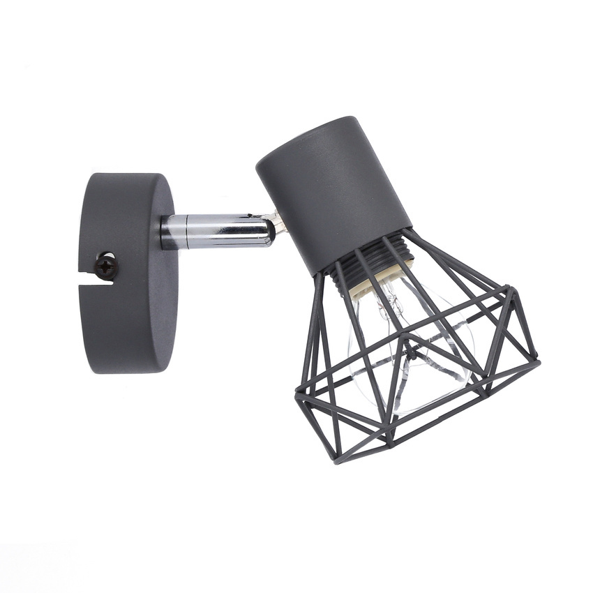Kinkiet szary druciany pojedynczy 1X40W E14 Verve 91-60969