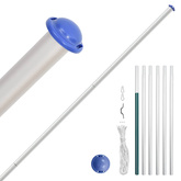 Segmentowy maszt flagowy, srebrny, 6,08 m, aluminium
