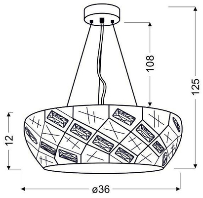 Lampa wisząca LED biała okrągła z kryształkami 24W Glance Candellux 31-64851   