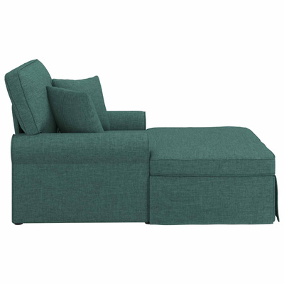 Chaise Lounge z Fartuszkiem 3 szt. Ciemna zieleń tkanina
