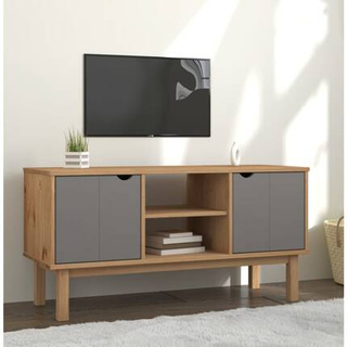 vidaXL Szafka pod TV OTTA, brązowo-szara 113,5x43x57 cm, sosna