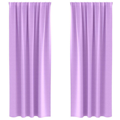 Firany blackout z kółkami 2 pcs Fioletowy 225 x 140 cm