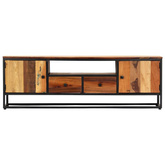 vidaXL Szafka pod TV, 120x30x40 cm, lite drewno odzyskane i stal