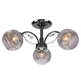 Lampa wisząca Cromat 3-punktowa z kloszami szklana czarna do salonu