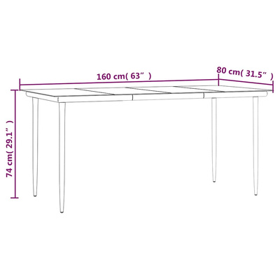 7-częściowy zestaw mebli ogrodowych, czarny, rattan PVC