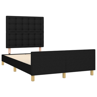 vidaXL Rama łóżka z zagłówkiem, czarna, 120x200 cm, obita tkaniną model standard