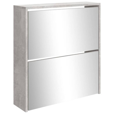 vidaXL Szafka na buty, lustro i 2 szuflady, szary beton, 63x17x67 cm