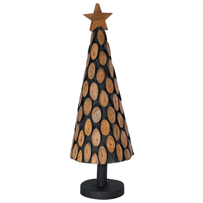 Choinka z podstawą Brązowy 90 cm Lite drewno tekowe