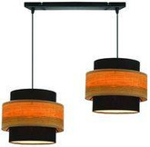 Twin lampa wisząca czarny 2x40w e27 abażur czarny+drewniany