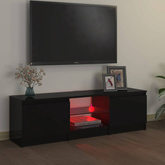 vidaXL Szafka pod TV z oświetleniem LED, czarna, 120 x 30 x 35,5 cm