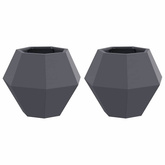 Donica 2 pcs Antracyt 50 x 50 x 40 cm Stal