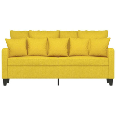 Sofa 2-osobowa, jasnożółta, 140 cm, tapicerowana tkaniną